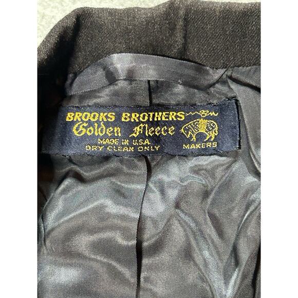 Brooks Brothers Blazer Mens 41 LG Golden Fleece Makers USA Suit Jacket Black Vtg - Picture 2 of 16